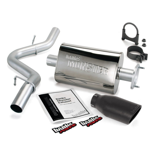Banks Power 04-06 Jeep 4.0L Wrangler Monster Exhaust System - SS Single Exhaust w/ Black Tip -  Shop now at Performance Car Parts