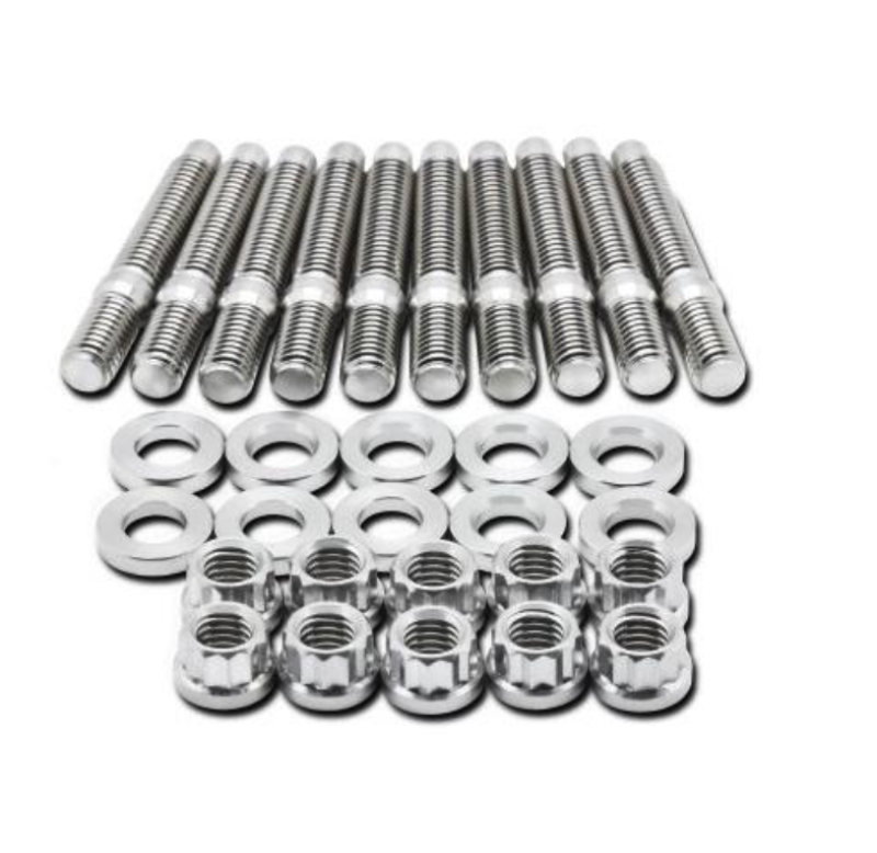 BLOX Racing SUS303 Stainless Steel Manifold Stud Kit M8 x 1.25mm 65mm in Length - 10-piece -  Shop now at Performance Car Parts