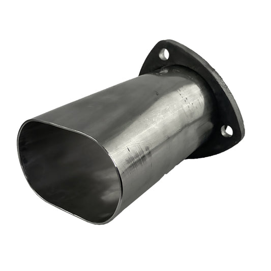Granatelli 3.0in Round to 3.0in Oval Exhaust Adapter w/Floating 3 Bolt Header Flange -  Shop now at Performance Car Parts