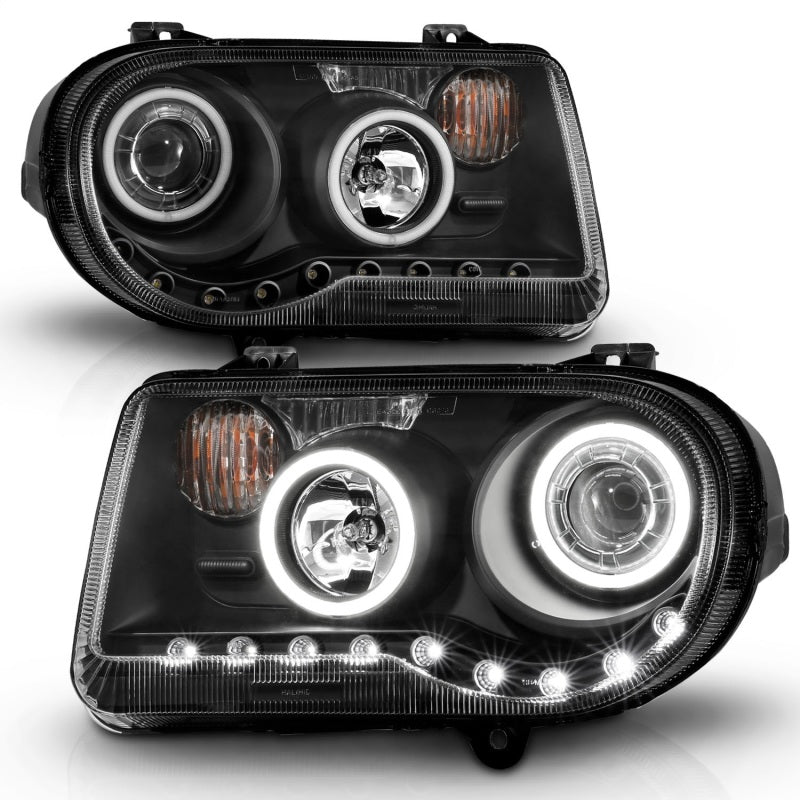 ANZO 2005-2010 Chrysler 300C Projector Headlights w/ Halo Black (CCFL) G2 -  Shop now at Performance Car Parts