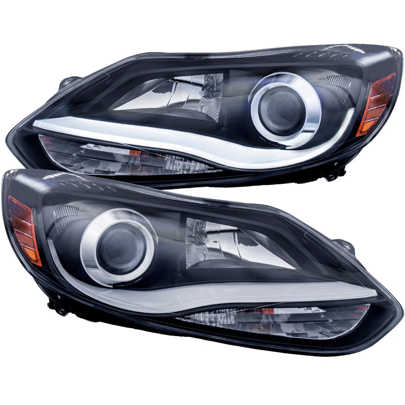 ANZO 2012-2014 Ford Focus Projector Headlights w/ Plank Style Design Black -  Shop now at Performance Car Parts