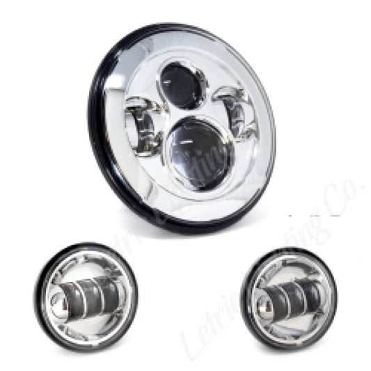 Letric Lighting 7in Led Hdlght W/Pass Lmps Chr -  Shop now at Performance Car Parts