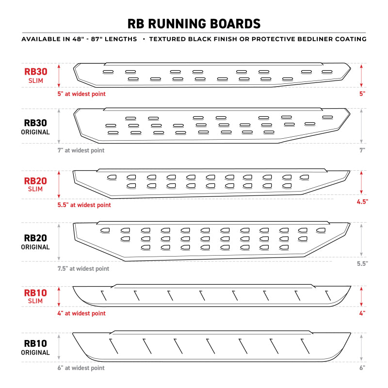 Go Rhino RB10 Running Boards - Tex Black - 80in -  Shop now at Performance Car Parts