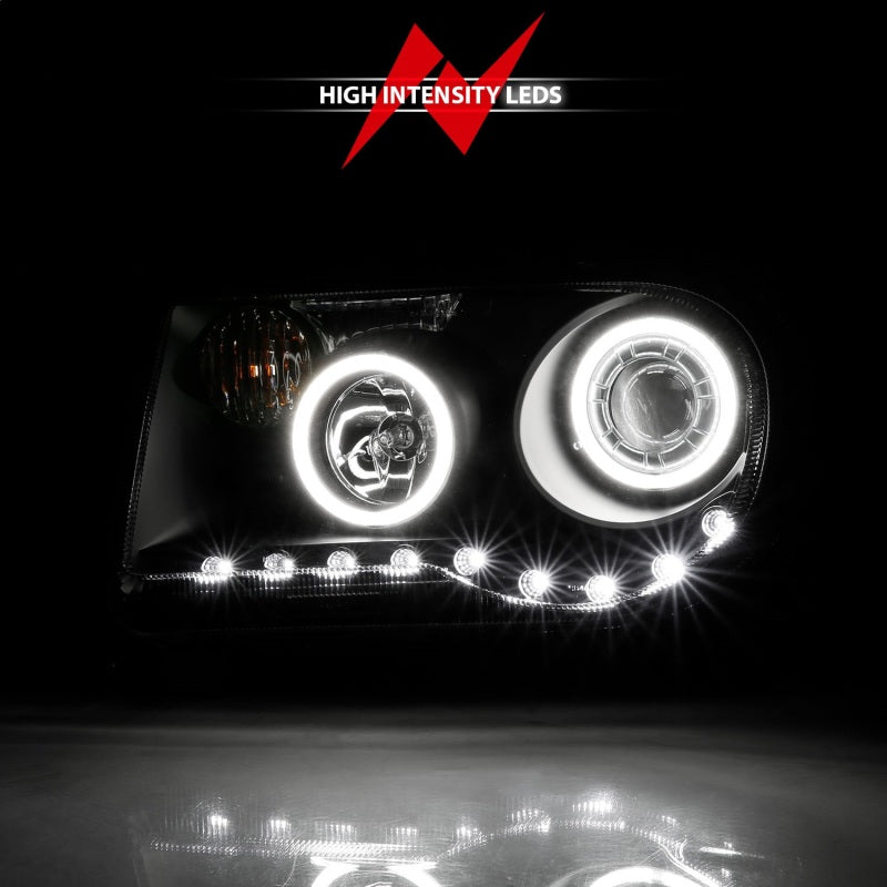 ANZO 2005-2010 Chrysler 300C Projector Headlights w/ Halo Black (CCFL) G2 -  Shop now at Performance Car Parts