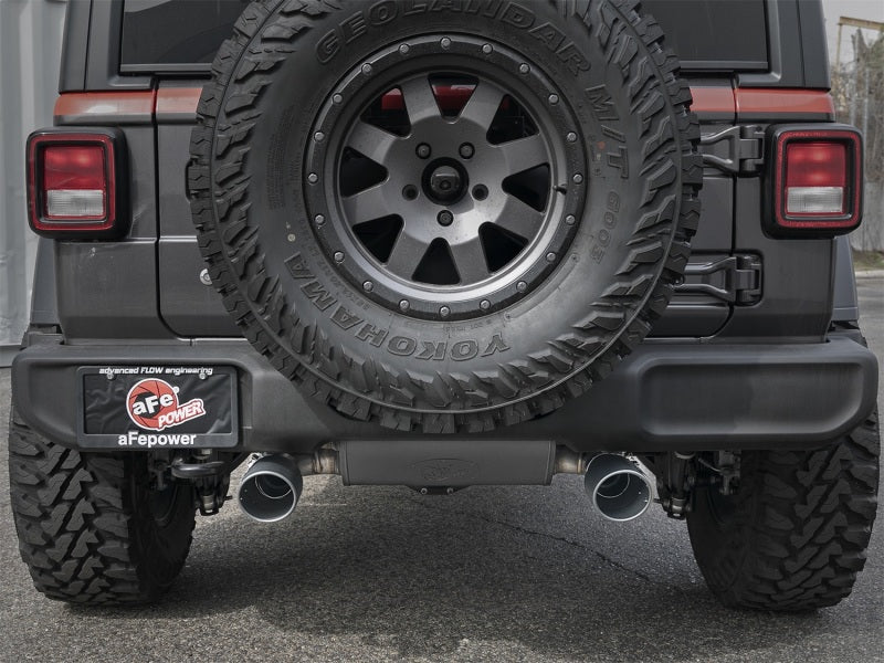 aFe Rebel Series 2.5in 409 SS Axle-Back Exhaust w/ Black Tips 2018+ Jeep Wrangler (JL) V6 3.6L -  Shop now at Performance Car Parts