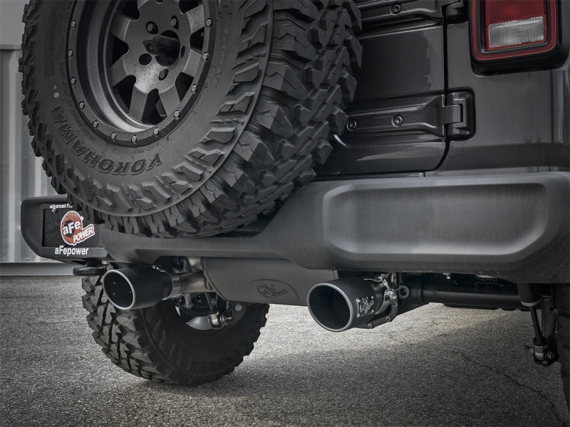 aFe Rebel Series 2.5in 409 SS Axle-Back Exhaust w/ Black Tips 2018+ Jeep Wrangler (JL) V6 3.6L -  Shop now at Performance Car Parts